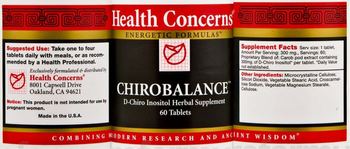 Health Concerns Chirobalance - dchiro inositol herbal supplement
