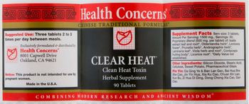 Health Concerns Clear Heat - clean heat toxin herbal supplement