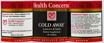 Health Concerns Cold Away - lonicera isatis herbal supplement