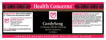 Health Concerns CordySeng - herbal supplement