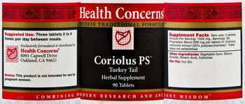 Health Concerns Coriolus PS - turkey tail herbal supplement
