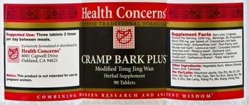 Health Concerns Cramp Bark Plus - modified tong jing wan herbal supplement