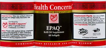 Health Concerns EPAQ - krill oil supplement