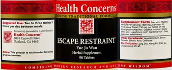 Health Concerns Escape Restraint - yue ju wan herbal supplement