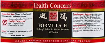 Health Concerns Formula H - dr fungs pulsatilla herbal supplement