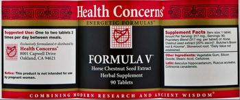 Health Concerns Formula V - horse chestnut seed extract herbal supplement
