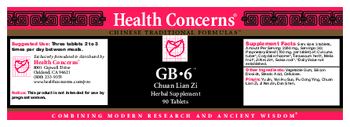 Health Concerns GB-6 - herbal supplement