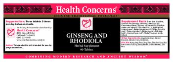 Health Concerns Ginseng And Rhodiola - herbal supplement