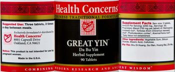 Health Concerns Great Yin - da bu yin herbal supplement