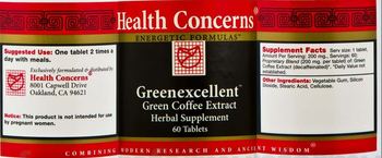 Health Concerns Greenexcellent - green coffee extract herbal supplement