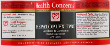 Health Concerns Hepatoplex Two - capillaris carthamus herbal supplement