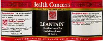 Health Concerns Leantain - hoodia green tea herbal supplement