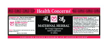 Health Concerns Maternal Herbal - herbal supplement