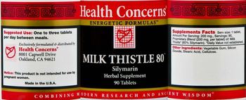 Health Concerns Milk Thistle 80 - silymarin herbal supplement