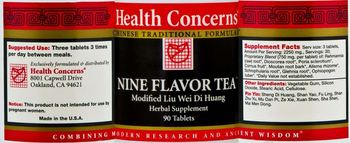 Health Concerns Nine Flavor Tea - modified liu wei di huang herbal supplement