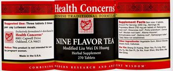 Health Concerns Nine Flavor Tea - modified liu wei di huang herbal supplement