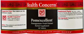 Health Concerns Pomexcellent - pomegranate fruit extract herbal supplement