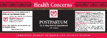 Health Concerns Postpartum - qi jing herbal supplement