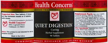 Health Concerns Quiet Digestion - curing herbal supplement