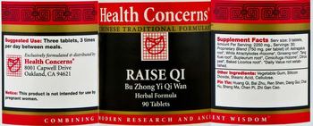 Health Concerns Raise QI - bu zhong yi qi wan herbal formula