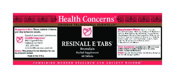 Health Concerns Resinall E Tabs - herbal supplement