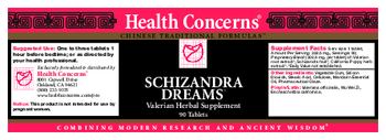 Health Concerns Schizandra Dreams - valerian herbal supplement