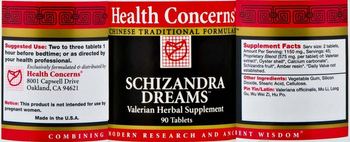 Health Concerns Schizandra Dreams - valerian herbal supplement