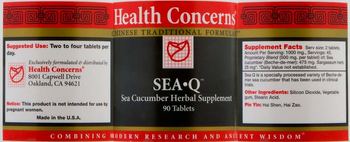 Health Concerns Sea-Q - sea cucumber herbal supplement
