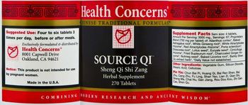 Health Concerns Source QI - sheng qi shi zang herbal supplement
