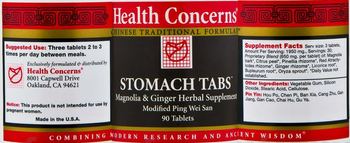 Health Concerns Stomach Tabs - magnolia ginger herbal supplement
