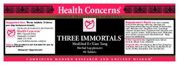 Health Concerns Three Immortals - modified er xian tang herbal supplement