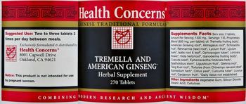 Health Concerns Tremella And American Ginseng - herbal supplement