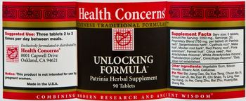 Health Concerns Unlocking Formula - patrinia herbal supplement