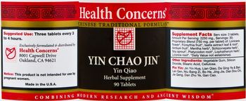 Health Concerns Yin Chao Jin - yin qiao herbal supplement