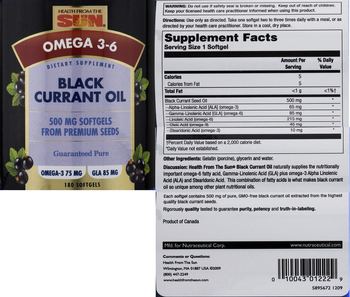 Health From The Sun Black Currant Oil - supplement