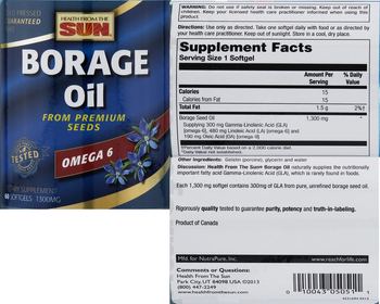 Health From The Sun Borage Oil - 