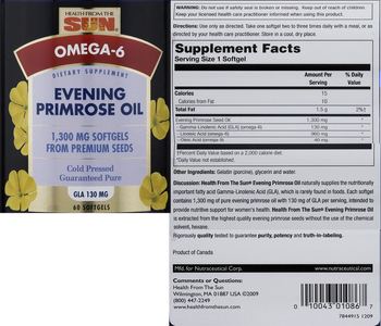Health From The Sun Evening Primrose Oil - supplement