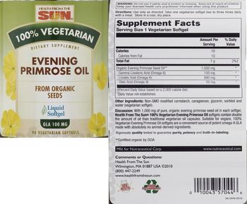 Health From The Sun Evening Primrose Oil - supplement