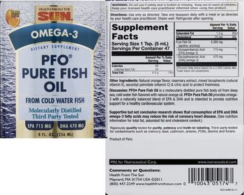 Health From The Sun PFO Pure Fish Oil Orange Flavor - supplement