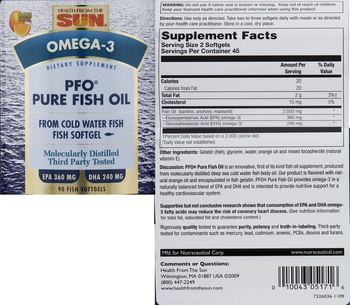 Health From The Sun PFO Pure Fish Oil Orange Flavor - supplement