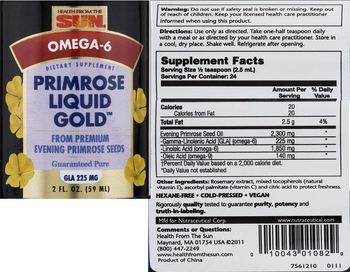 Health From The Sun Primrose Liquid Gold - supplement