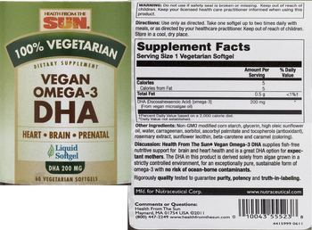 Health From The Sun Vegan Omega-3 DHA - supplement
