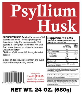 Health PLUS Inc Psyllium Husk - supplement