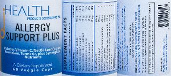 Health Products Distributors Allergy Support Plus - supplement