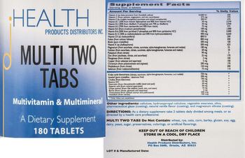 HEALTH PRODUCTS DISTRIBUTORS INC. Multi Two Tabs - supplement
