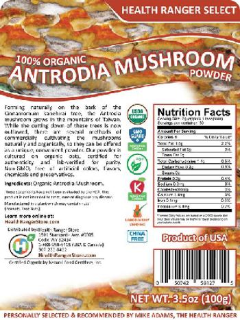 Health Ranger Select 100% Organic Antrodia Mushroom Powder - supplement
