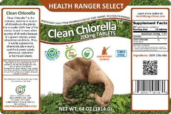 Health Ranger Select Clean Chlorella 200 mg - supplement