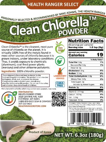 Health Ranger Select Clean Chlorella Powder - supplement