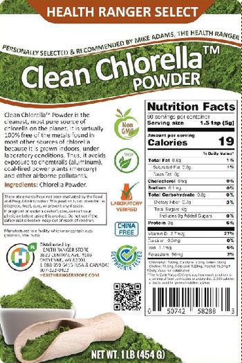 Health Ranger Select Clean Chlorella Powder - supplement