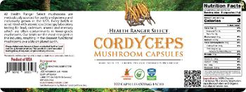 Health Ranger Select Cordyceps Mushroom Capsules - supplement
